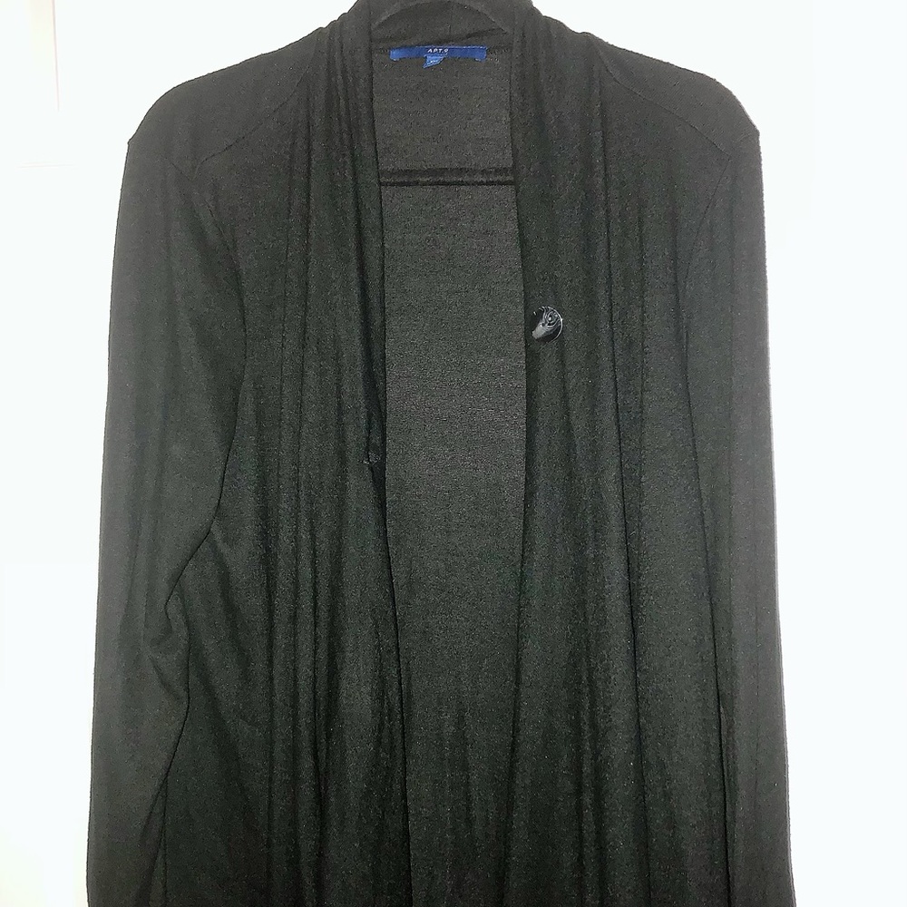 Black Open Front Cardigan